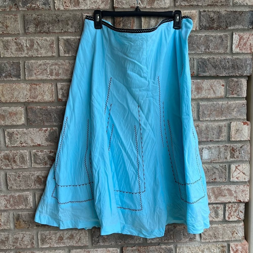 🍒💣 Y2K baby blue embroidered circle style skirt